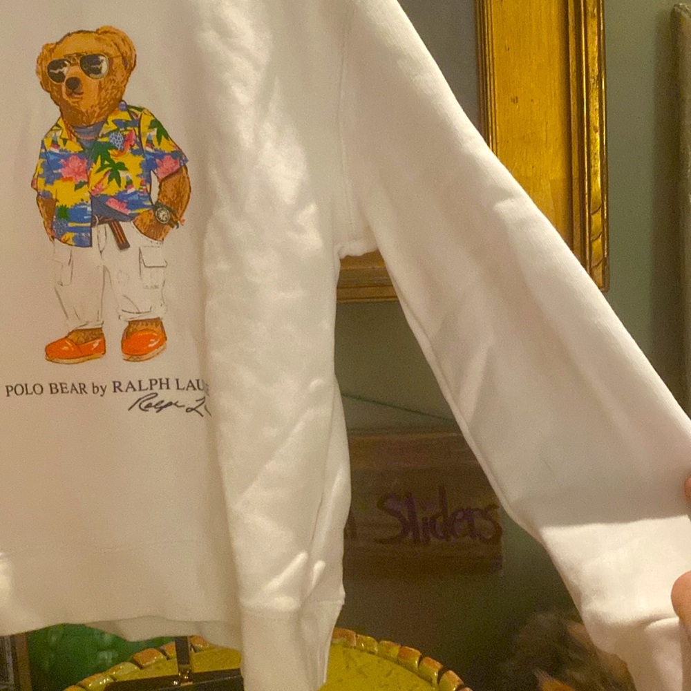 Ralph Lauren Polo Bear Fleece Sweatshirt - Size 7 Kids - Picture 3 of 7
